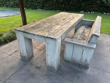 Tuintafel en bank steigerhout - GRATIS OPHALEN beschikbaar voor biedingen