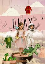 Kinderkamer / babykamer poster ‘Play’ - Roze - A3 €19,95, Nieuw, Ophalen of Verzenden, Wanddecoratie, Info@mooody.nl