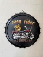 Metalen wandbord vintage.. Easy rider route 66 USA, Ophalen of Verzenden, Zo goed als nieuw