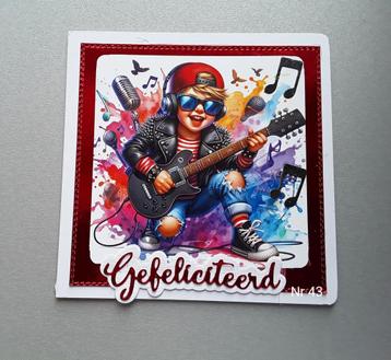 Zelfgemaakte kaart Gefeliciteerd  kind beschikbaar voor biedingen
