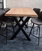Eiken bartafel met 4 stoelen, Ophalen, Zo goed als nieuw