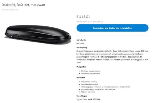 Dakkoffer, 340 liter, mat zwart, Auto diversen, Dakdragers, Zo goed als nieuw, Ophalen of Verzenden
