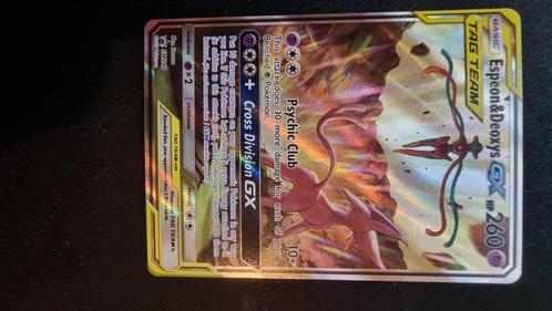 Espeon & Deoxys GX - SM240 - Tag Team Promo, Hobby en Vrije tijd, Verzamelkaartspellen | Pokémon, Nieuw, Losse kaart, Foil, Ophalen of Verzenden