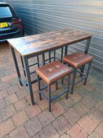 Bartafel met 4 krukken, Huis en Inrichting, Ophalen, Zo goed als nieuw