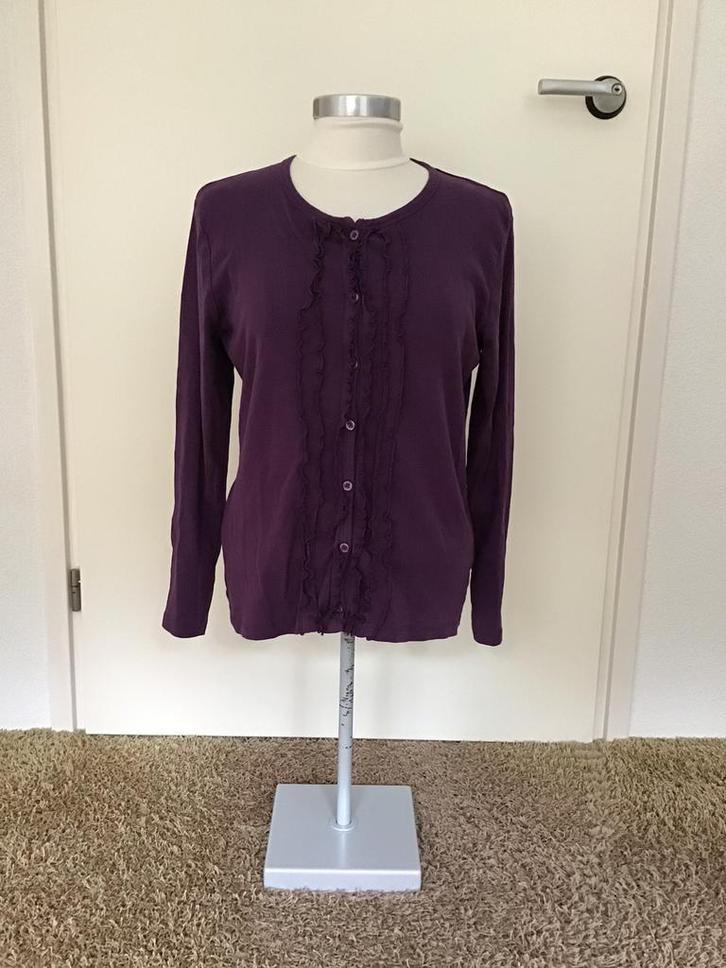 Paars vest met lange mouw. Merk Bexley’s Woman. Maat M., Kleding | Dames, Truien en Vesten, Gedragen, Maat 38/40 (M), Paars, Ophalen of Verzenden