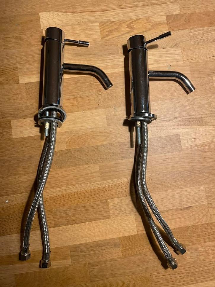 2 luxe wastafelkranen Fima Spillo Up van Carlo Frattini, Doe-het-zelf en Verbouw, Sanitair, Zo goed als nieuw, Wastafel, Rvs, Ophalen of Verzenden