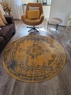 Vintage Vloerkleed Bloom Rond Geel laagpolig, Huis en Inrichting, Stoffering | Tapijten en Kleden, Ophalen, Overige kleuren, 150 tot 200 cm