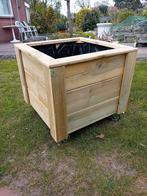 HOGE KORTING! Houttan vierkante plantenbak met wielen, Ophalen, Tuin, Minder dan 60 cm, Vierkant