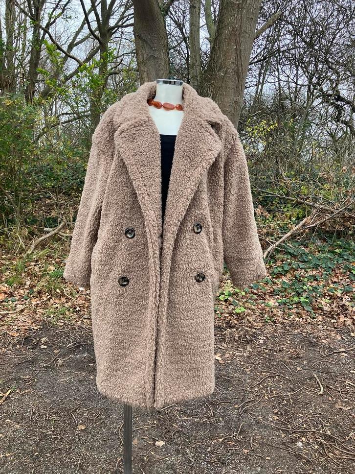 Nieuwe baggy teddy coat - Maat XXL, Kleding | Dames, Jassen | Winter, Nieuw, Maat 46/48 (XL) of groter, Beige, Ophalen of Verzenden