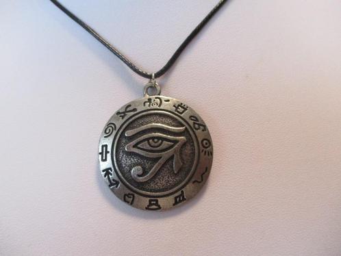 Hiërogliefen Oog van Horus halskoord, Sieraden, Tassen en Uiterlijk, Kettingen, Nieuw, Overige materialen, Zilver, Met hanger