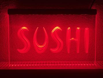 Sushi led bord 30x20cm *rood* reclame zaak winkel reclamebak