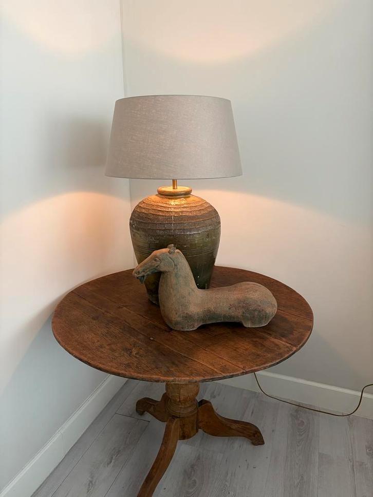 Grote oude wijntafel!, Huis en Inrichting, Tafels | Bijzettafels, Gebruikt, Rond, 60 cm of meer, 75 cm of meer, Hout, Ophalen