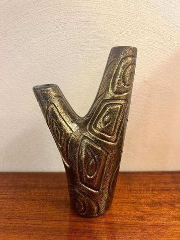 Design vaasje, Vintage, Sonja Katzin, Messing, 1960's Zweden beschikbaar voor biedingen