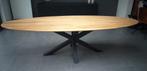 Ovale tafel verjongd eiken, notenhout of bamboe op maat., Ophalen, Nieuw, Ovaal, Teakhout