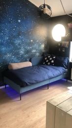 IKEA Blakullen Bed 90x200 met matras en topper - ZGAN!, Huis en Inrichting, Slaapkamer | Bedden, Ophalen, 90 cm, Eenpersoons, Blauw
