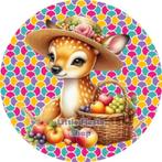 LF3998 ouwel hertje 20x4,7cm eetbare cupcake rondjes vers, Ophalen of Verzenden, Nieuw, Cupcakes, Versiering