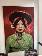 Geweven wandtapijt 120/180 genaamd Tibetan girl, Antiek en Kunst, Ophalen