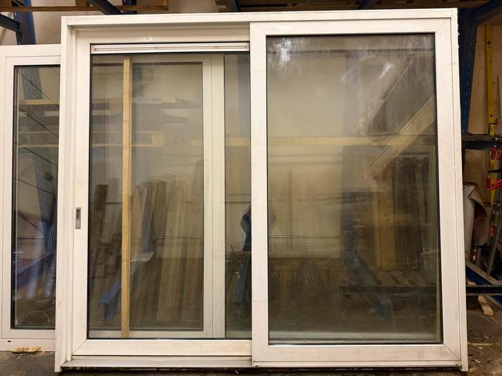 Kunststof schuifpui met dubbelglas, Doe-het-zelf en Verbouw, Kozijnen en Schuifpuien, Zo goed als nieuw, Schuifpui, Kunststof