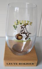 bierglas op houten voet van Leute Bockbier, Ophalen of Verzenden, Zo goed als nieuw, Glas of Glazen, Overige merken