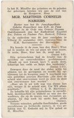 Mgr. Martinus Nabuurs 1877 Wanroij + 1957 Tilburg, 80 jaar, Verzamelen, Bidprentjes en Rouwkaarten, Verzenden