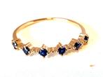 14k gouden blauw saffier  ring 14 carats gold maat 17 - mino, Sieraden, Tassen en Uiterlijk, Ringen, Nieuw, Ophalen of Verzenden