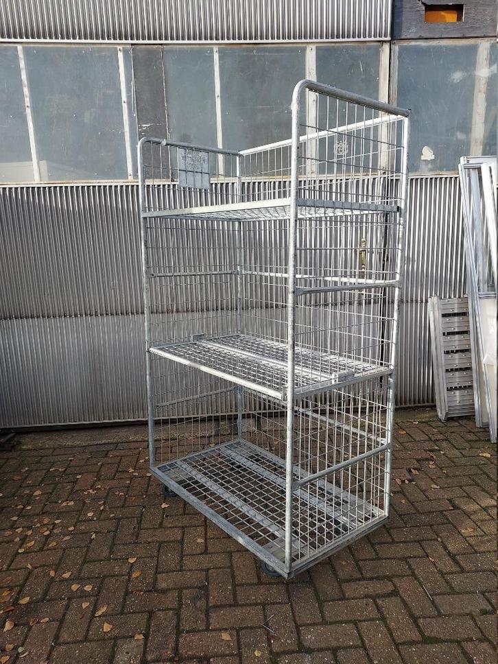 Magazijnwagen rolcontainer 2verdiepingen 10st., Doe-het-zelf en Verbouw, Transportwagens, Gebruikt, Transportkar, 100 liter of meer