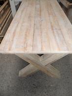 Tuintafel Bryoni met kruispoot OP MAAT GEMAAKT STEIGERHOUT, Ophalen of Verzenden, Nieuw, Rechthoekig, Hout