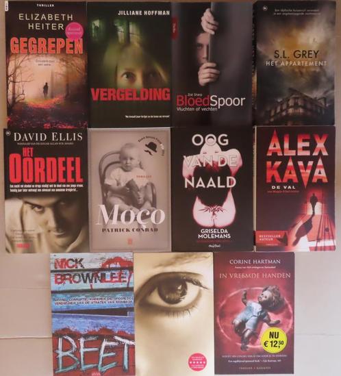 Grote stapel met 11 thrillers; in 1 koop slechts € 10,00, Boeken, Thrillers, Gelezen, Ophalen of Verzenden