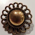 Antieke broche margriet messing, Ophalen of Verzenden, Overige materialen, Broche