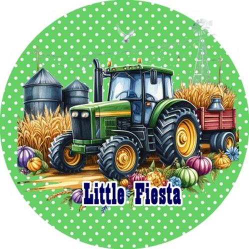 LF2360 icing frosting tractor 19cm eetbare taart print top, Hobby en Vrije tijd, Taarten en Cupcakes maken, Nieuw, Versiering