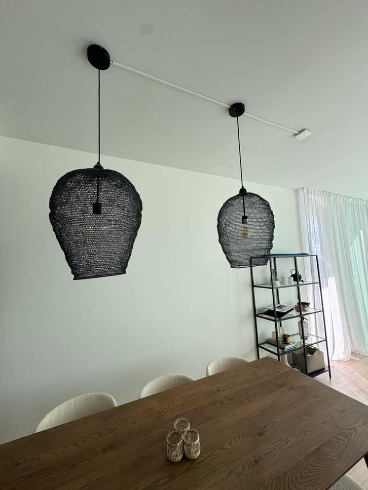 Hanglampen zwart, Huis en Inrichting, Lampen | Hanglampen, Zo goed als nieuw, Minder dan 50 cm, Ophalen