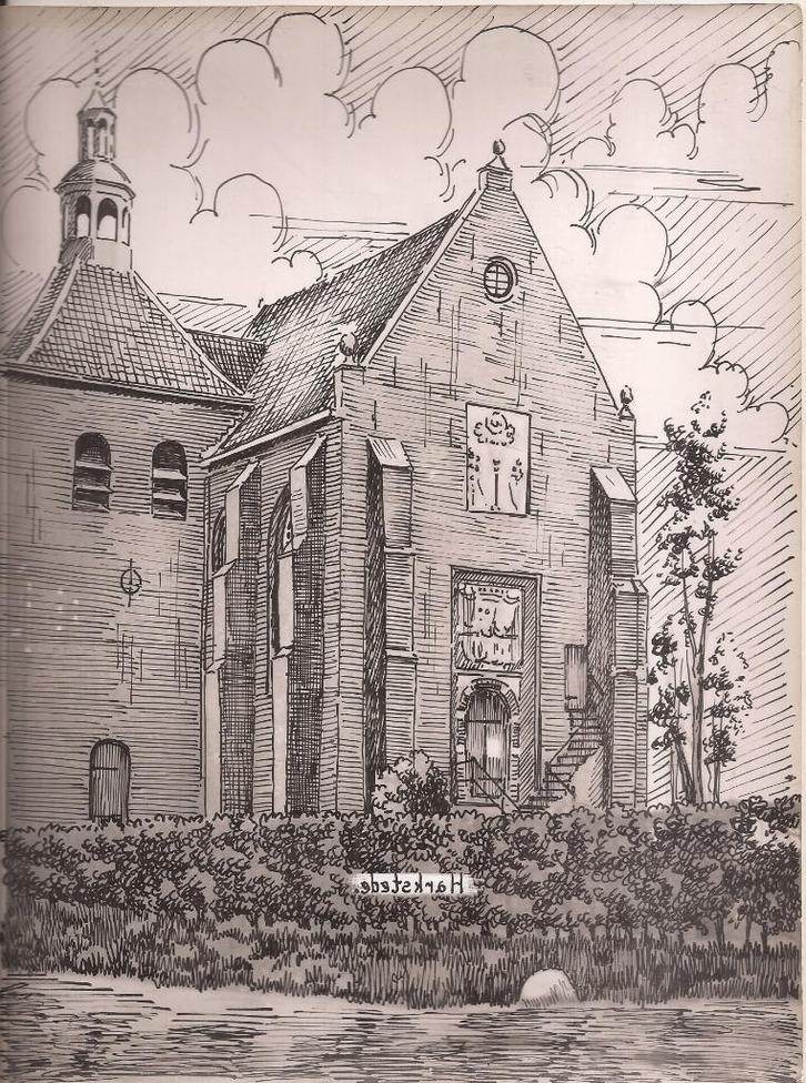 Harkstede Kerk tekening Sievers 50/60er jaren, Antiek en Kunst, Kunst | Tekeningen en Foto's, Ophalen of Verzenden