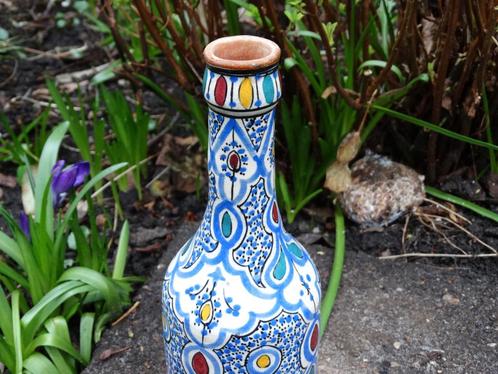 Arabische fles flesvaas vnml blauw wit Safi gemerkt Marokko, Antiek en Kunst, Kunst | Niet-Westerse kunst, Ophalen of Verzenden