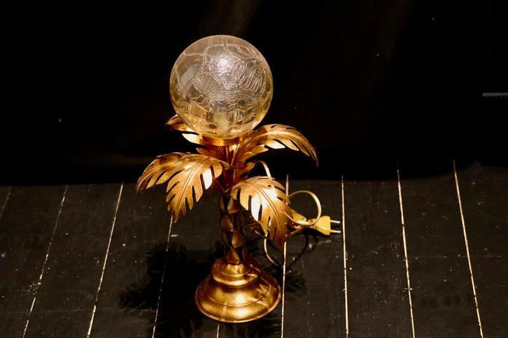 Palmboom tafellamp – Hans Kögl – vintage jaren 60/70, Huis en Inrichting, Lampen | Tafellampen, Zo goed als nieuw, Minder dan 50 cm
