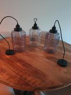 Te Koop 3 hanglampen/tafellampen, Huis en Inrichting, Lampen | Hanglampen, Ophalen of Verzenden, Zo goed als nieuw, Glas, Minder dan 50 cm