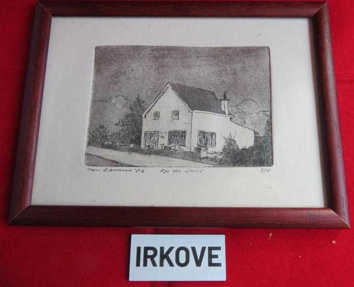 LEUKE ETS OP DE SNIS *  Van Damme  2/ 15 *, Antiek en Kunst, Kunst | Etsen en Gravures, Ophalen of Verzenden