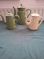 3 stuks oude emaille koffiekannen, Ophalen of Verzenden