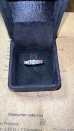 Gouden ring met zeven diamanten 1.40 ct, Sieraden, Tassen en Uiterlijk, Ringen, Ophalen of Verzenden, Zo goed als nieuw, 17 tot 18