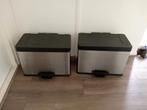Hailo afvalemmer duo, Ophalen, Gebruikt, Met pedaal, 50 tot 75 cm