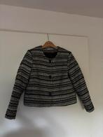 Zwart-wit tweedjasje modern uitgevoerd maat 42/44, H&M, Verzenden, Zwart, Maat 42/44 (L)