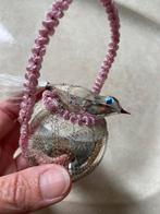 Antieke oude kerstbal vogel op nest van glas met staartje, Ophalen of Verzenden, Zo goed als nieuw