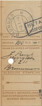 Postcheque en Girodienst gestempeld Drummen 1948, Postzegels en Munten, Ophalen of Verzenden, Overige typen