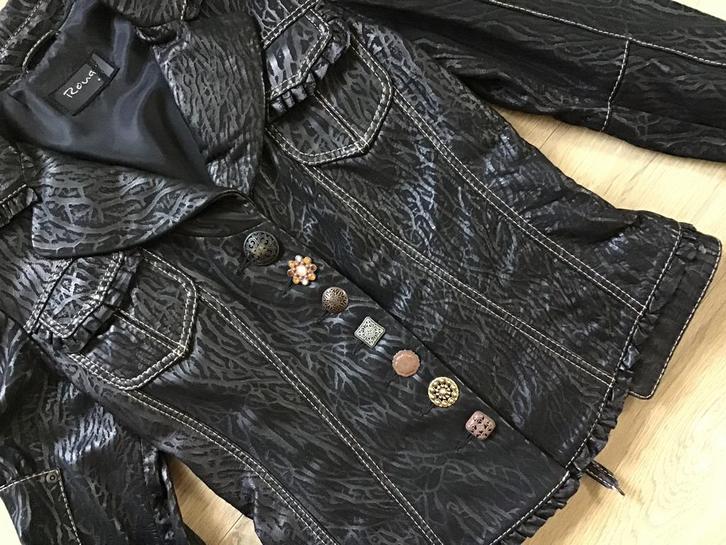 VILA ROUGE! Exclusief Leren Jasje 36/38.Stijlvol Zwart.Zgan., Kleding | Dames, Jasjes, Kostuums en Pakken, Zo goed als nieuw, Maat 36 (S)