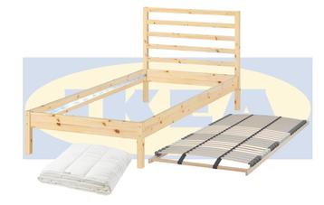 TARVA bedframe + LÖNSET lattenbodem + STJÄRNBRÄCKA dekbed - afbeelding 2