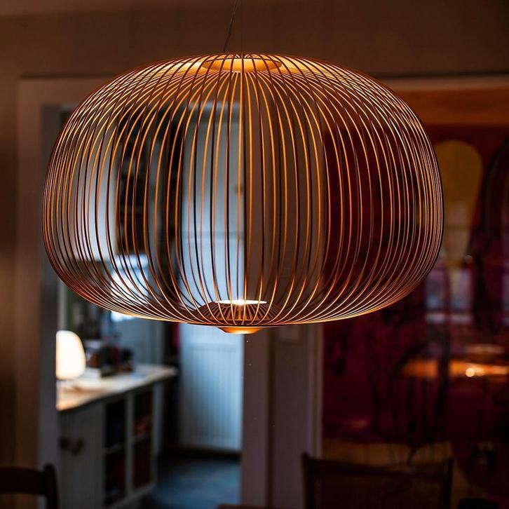 Foscarini Hanglamp Spoke 3 LED Goud Dimbaar, Huis en Inrichting, Lampen | Hanglampen, Zo goed als nieuw, Minder dan 50 cm, Metaal