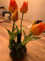 Groene Bloemenvaas met 5 Openingen, Ophalen, Aardewerk of Porselein, Zo goed als nieuw, Minder dan 50 cm