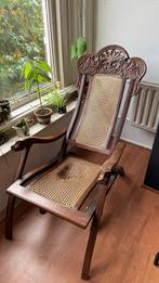 Indiase Rotan Houtsnijwerk klapstoel, Ophalen of Verzenden