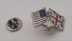 Lockheed Martin F-35 tussen de Engelse en USA vlag pin, Ophalen of Verzenden, Zo goed als nieuw, Stad of Land, Speldje of Pin