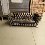Chesterfield Royal 3-zits bank – Leer, Antiek Zilver, Ophalen