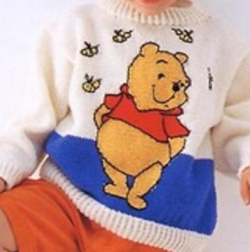 Winnie de Pooh met bijtjes trui breipatroon beschikbaar voor biedingen